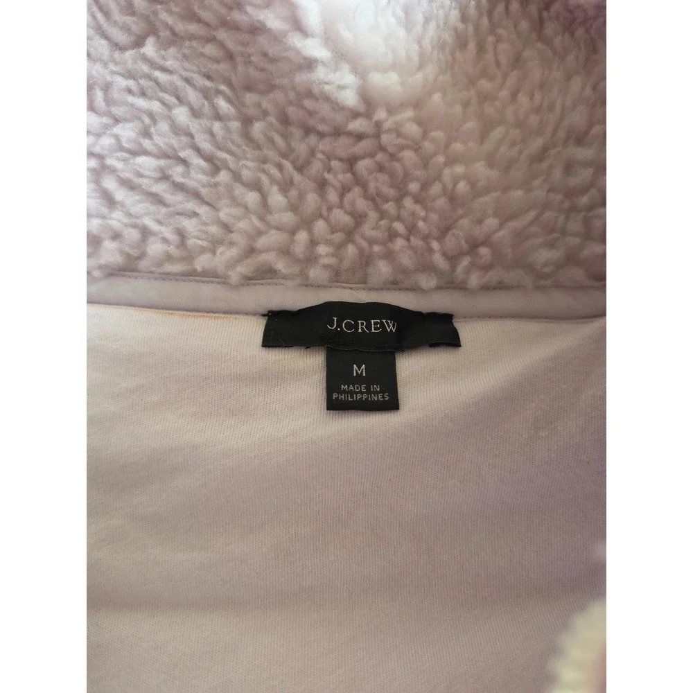 J.Crew Sherpa‎ Light Pink Lavender 1/2 Zip Chunky Cozy Sweatshirt Jacket sz M